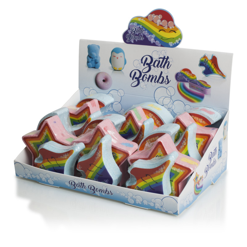 EXPOSITOR DE 18 UNIDADES BOMBAS DE BAÑO LUNA-ESTRELLA-AVION EXPOSITOR DE 18 UNIDADES BOMBAS DE BAÑO LUNA-ESTRELLA-AVION