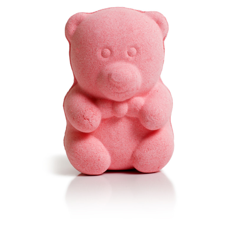 BOMBA DE BAÑO OSO ROSA FLORES FRESCAS