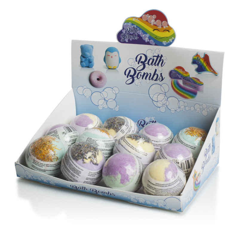 EXPOSITOR BOMBAS DE BAÑO REDONDAS12 UNIDADES