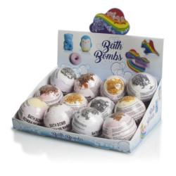 EXPOSITOR BOMBAS DE BAÑO REDONDAS 12 UNIDADES