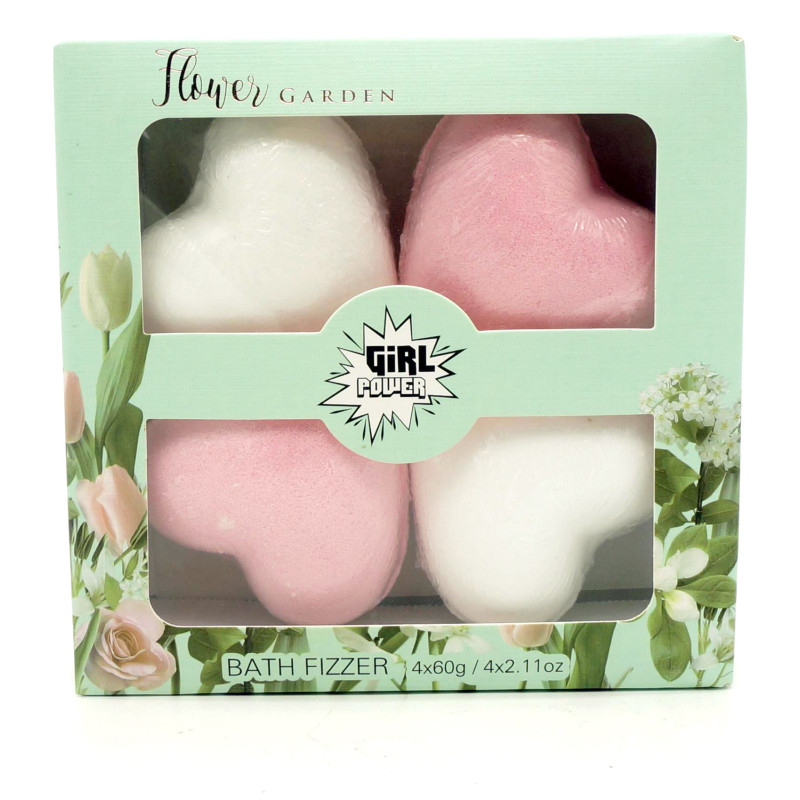 SET DE BAÑO CORAZONES. BOMBAS DE BAÑO. FLORES DE JARDIN