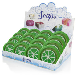 EXPOSITOR 18 UNIDADES DE JABON LIMA