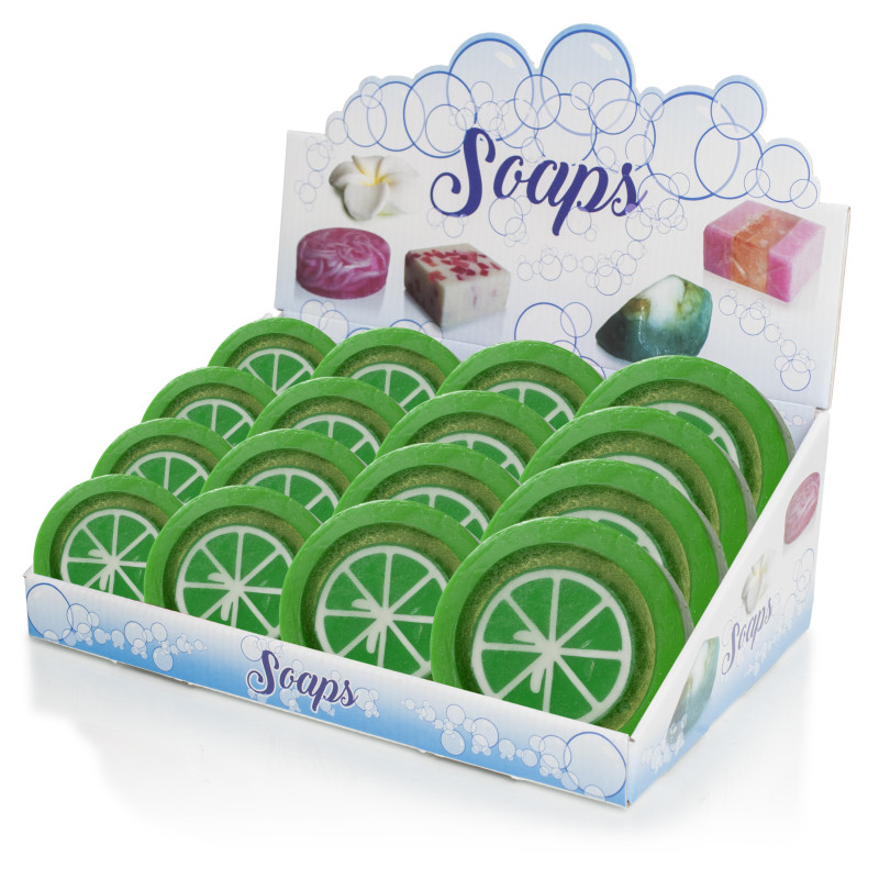EXPOSITOR 18 UNIDADES DE JABON LIMA