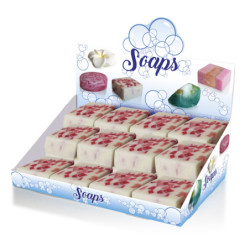 EXPOSITOR PASTILLAS DE JABON FRESA CON NATA 26 UNIDADES