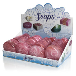 EXPOSITOR JABONES FRUTOS ROJOS 24 UNIDADES