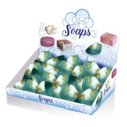 EXPOSITOR PASTILLAS DE JABON 70 GRAMOS BRISA MARINA. 24 UNIDADES