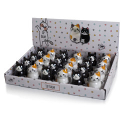 EXPOSITOR BALSAMOS LABIALES GATOS 24 UNIDADES
