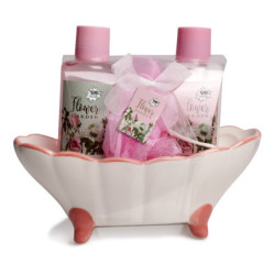 BAÑERA CERAMICA FLORES DE JARDIN