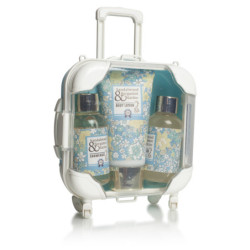 SET DE BAÑO MALETA TROLLEY CUADRADA