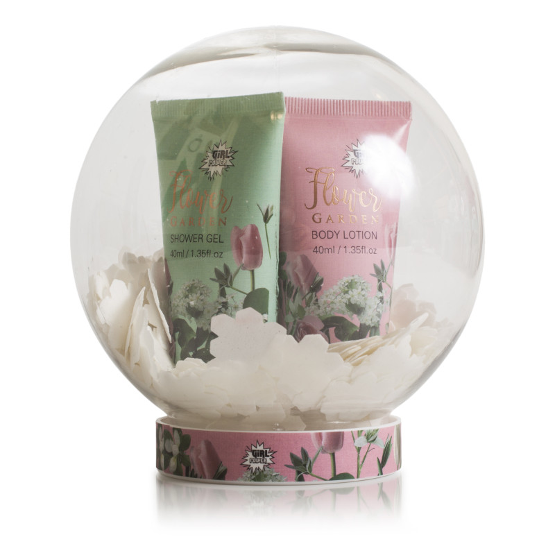 SET DE BAÑO BOLA DE NIEVE FLOWER GARDEN