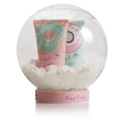 SET DE BAÑO BOLA DE NIEVE CON CREMAS DE MANOS