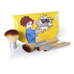GIRL POWER. SET DE BROCHAS MAQUILLAJE  CON BOLSITO