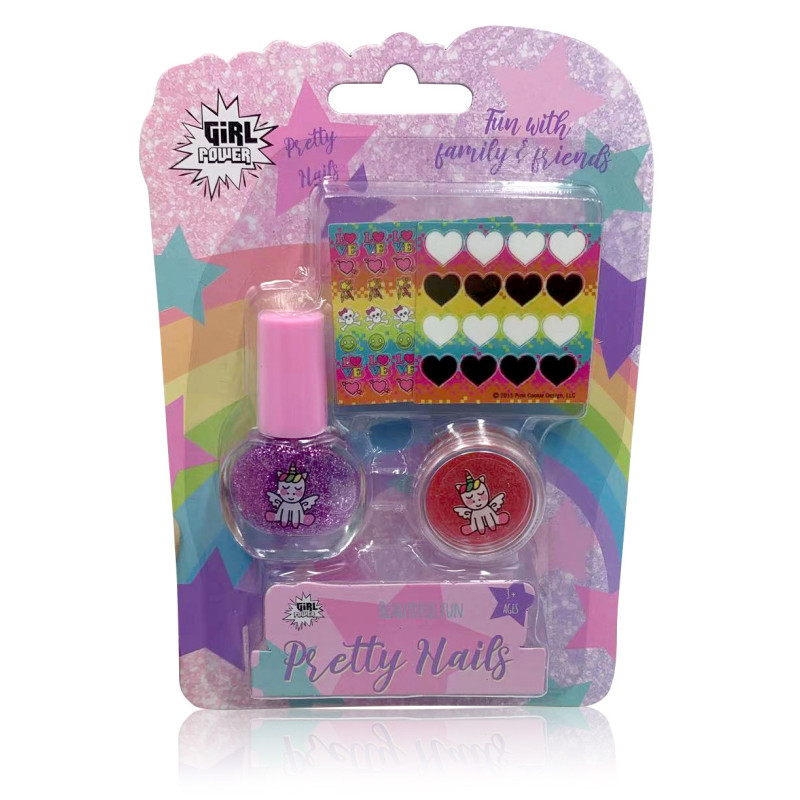 Estuche de uñas. Con pegatinas y Lip gloss