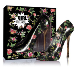 PERFUMER PARA MUJER. GIRL POWER. TACON NEGRO CON FLORES