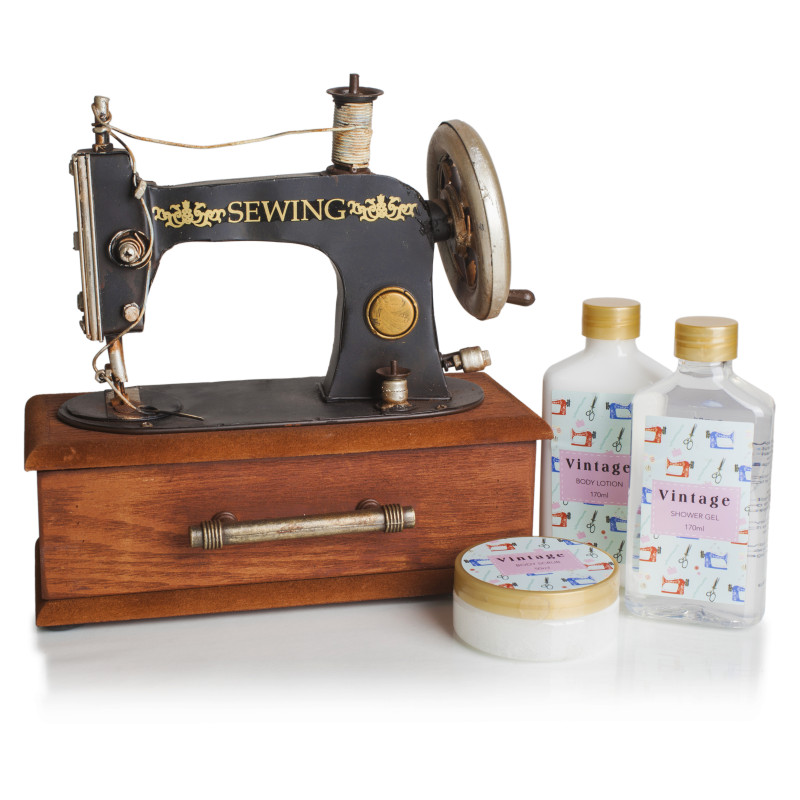 MAQUINA DE COSER VINTAGE NEGRA