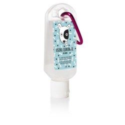 Gel limpiador de manos con mosquetón.PERRO