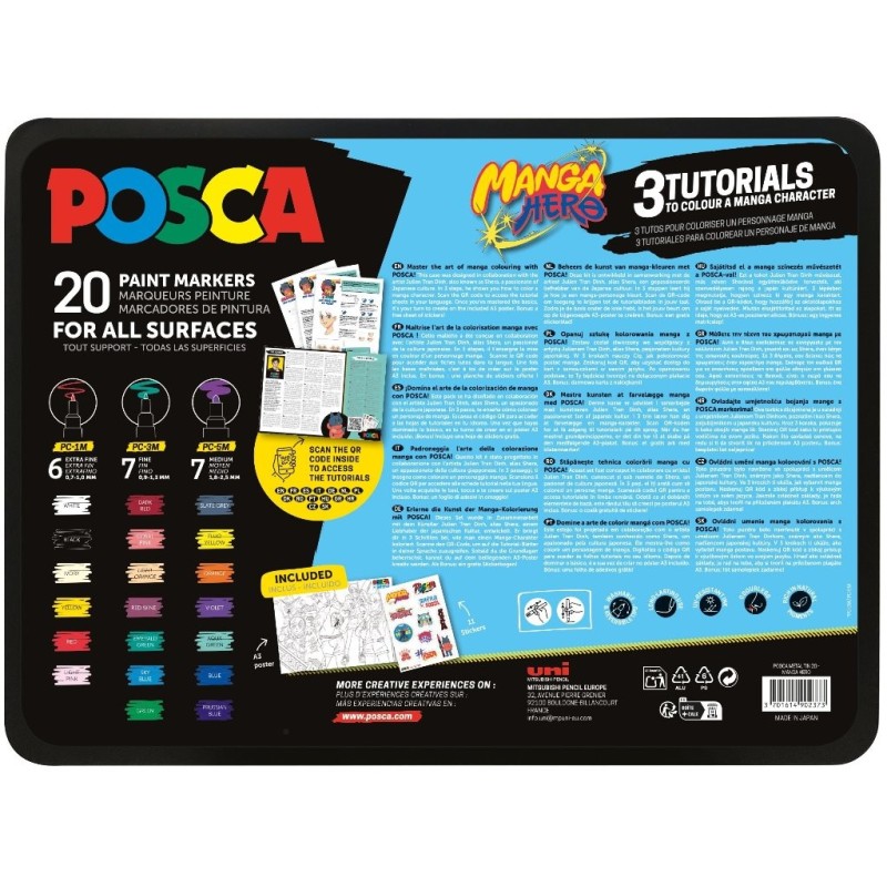 MALETA POSCA METÁLICA 20P MANGA