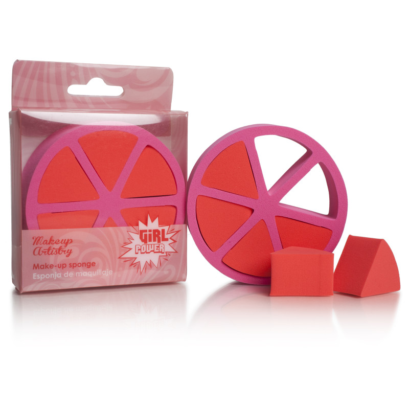 ESPONJA DE MAQUILLAJE QUESITO ROJO Y ROSA