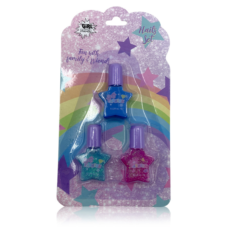 Estuche de uñas. 3 pintauñas.