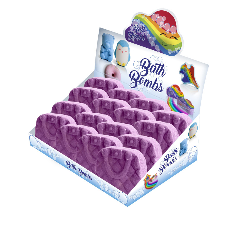 EXPOSITOR BOMBA DE BAÑO MALETA 100 GR