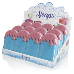 EXPOSITOR DE 12 UNIDADES DE BOMBAS DE BAÑO HELADO VAINILLA