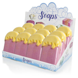 EXPOSITOR DE 12 UNIDADES BOMBA DE BAÑO HELADO FRESA